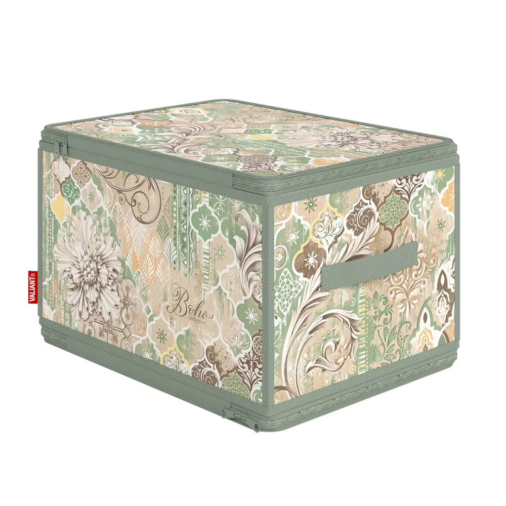 Фото Коробка Valiant Boho 30x25x40 см 30 л полипропилен цвет светло-зеленый Фото Коробка Valiant Boho 30x25x40 см 30 л полипропилен цвет светло-зеленый