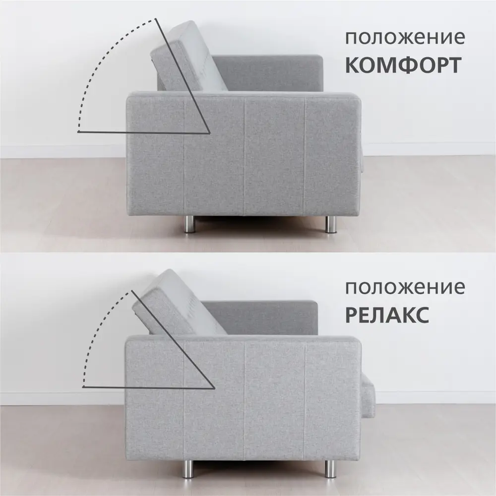Фото 4 Диван Моби Джастин 220x87x103.5 см пенополиуретан цвет серый Фото 4 Диван Моби Джастин 220x87x103.5 см пенополиуретан цвет серый