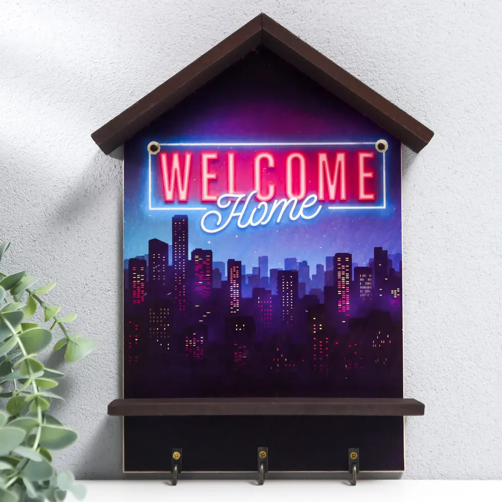 Фото Ключница Simaland "Доброе пожаловать" фанера, 29x21 см, цвет синий Фото Ключница Simaland "Доброе пожаловать" фанера, 29x21 см, цвет синий