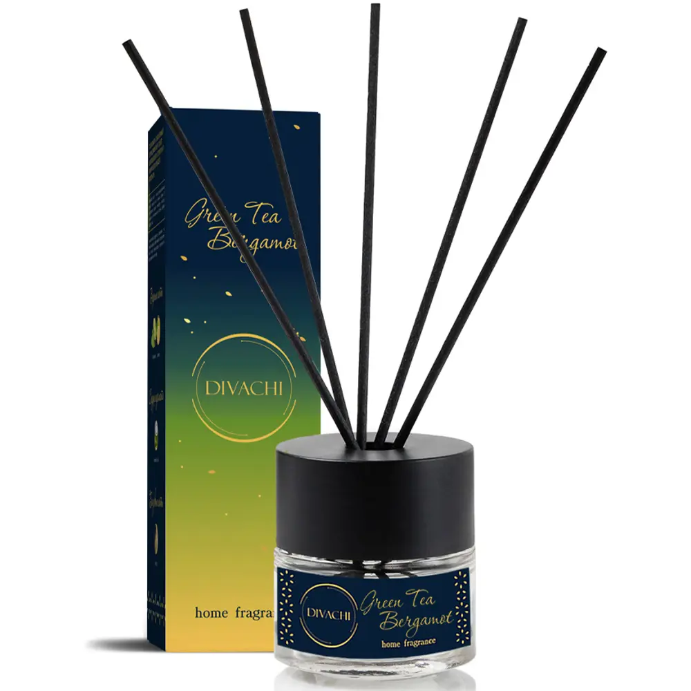 Фото Диффузор ароматический Divachi Home fragrance «Green Tea & Bergamot» 50 мл Фото Диффузор ароматический Divachi Home fragrance «Green Tea & Bergamot» 50 мл