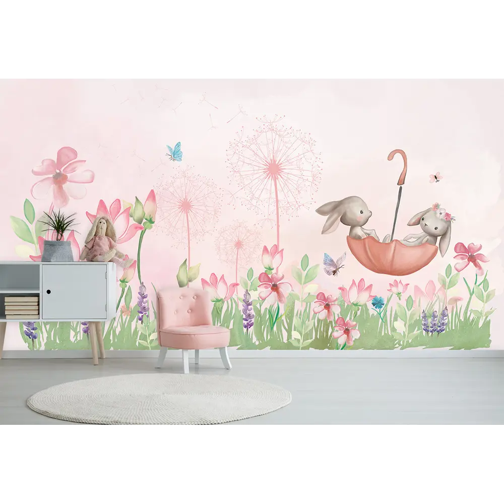 Фото 4 Фотообои флизелиновые Bartonwall 400x270 см 3d Детские Животные Зайчик Цветы Фото 4 Фотообои флизелиновые Bartonwall 400x270 см 3d Детские Животные Зайчик Цветы