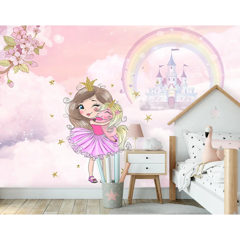 Фото 4 Фотообои флизелиновые Bartonwall 300x270 см 3d Детские Принцесса Радуга Единорог Фото 4 Фотообои флизелиновые Bartonwall 300x270 см 3d Детские Принцесса Радуга Единорог