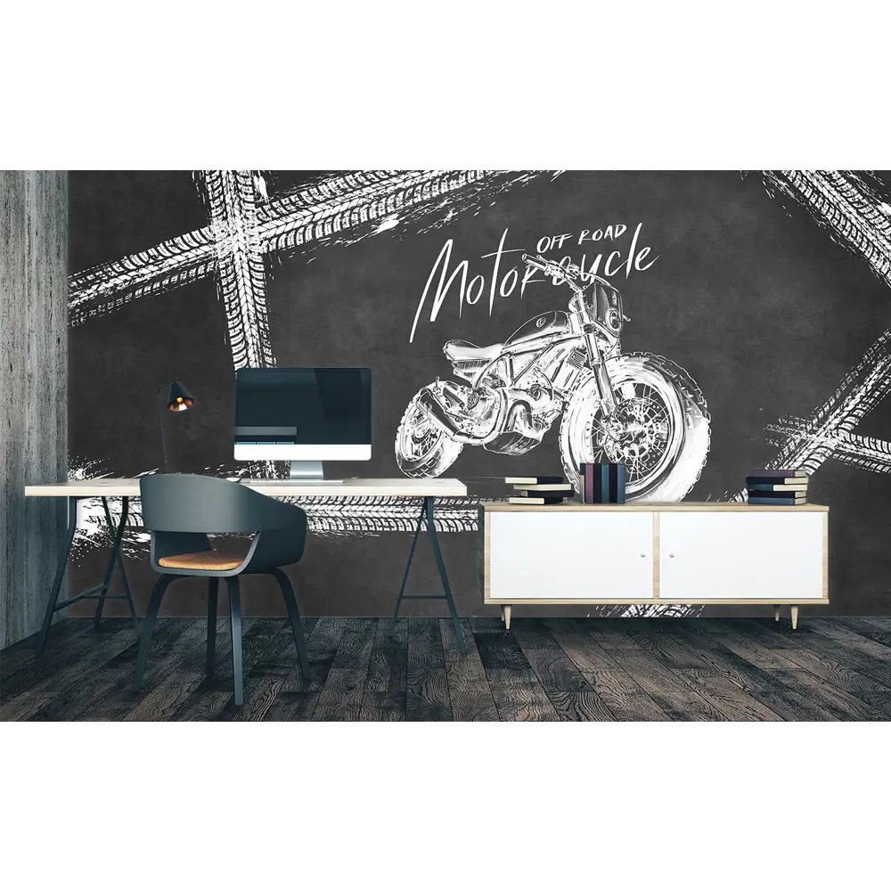 Фото 5 Фотообои флизелиновые Bartonwall 600x270 см 3d Мотоцикл Стена Фото 5 Фотообои флизелиновые Bartonwall 600x270 см 3d Мотоцикл Стена
