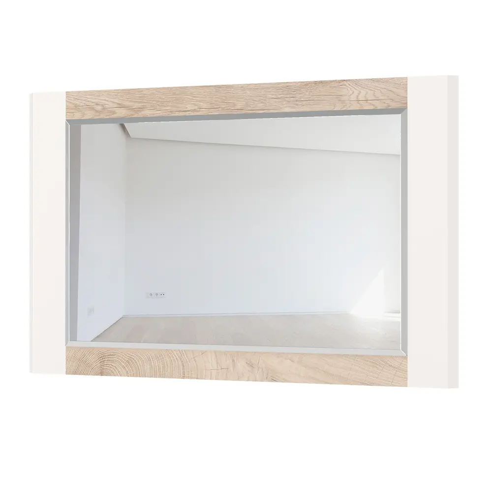 Фото Зеркало Моби Лея 78x50 см цвет дуб эндгрейн элегантный/миндаль Фото Зеркало Моби Лея 78x50 см цвет дуб эндгрейн элегантный/миндаль