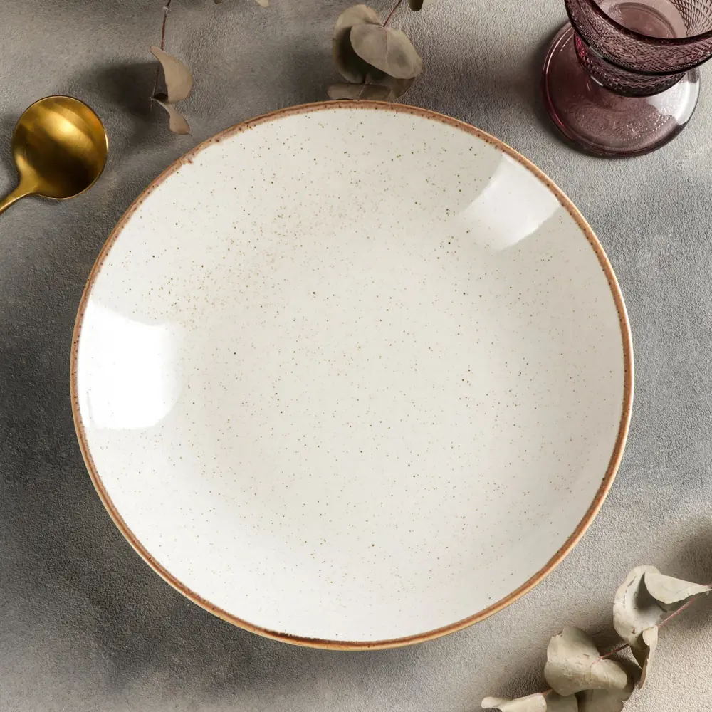 Фото 2 Тарелка Porland 7162496 26x3x30.50 см фарфор цвет бежевый Фото 2 Тарелка Porland 7162496 26x3x30.50 см фарфор цвет бежевый