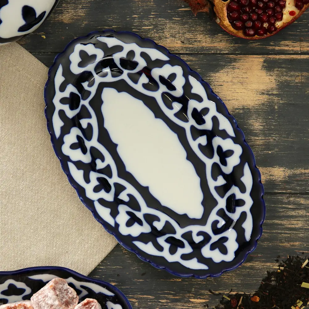 Фото 2 Тарелка Шафран 1386448 2.40x13x23 см фарфор цвет синий