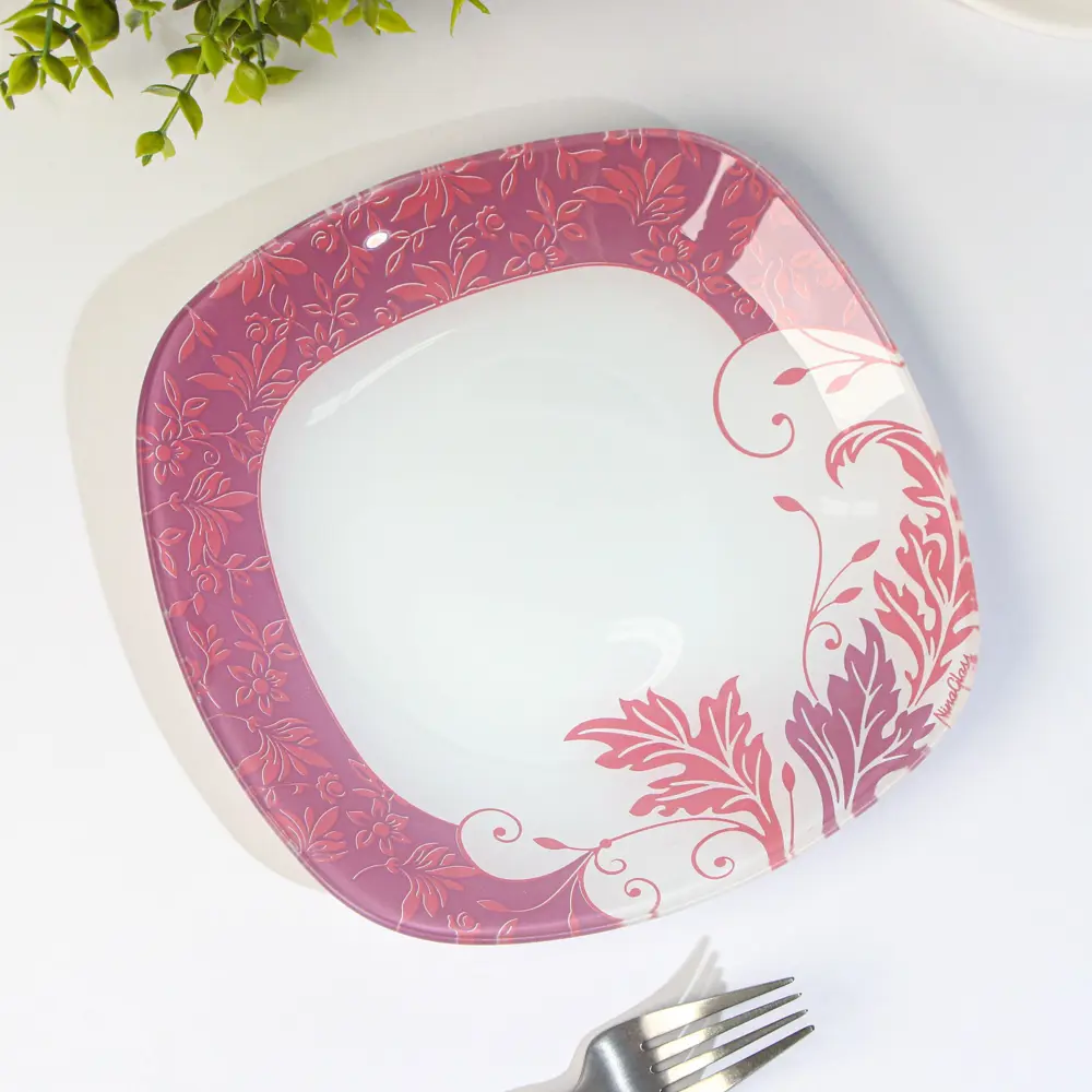 Фото Тарелка Ninaglass 9322095 19.50x2.70x30.50 см стекло цвет прозрачный Фото Тарелка Ninaglass 9322095 19.50x2.70x30.50 см стекло цвет прозрачный