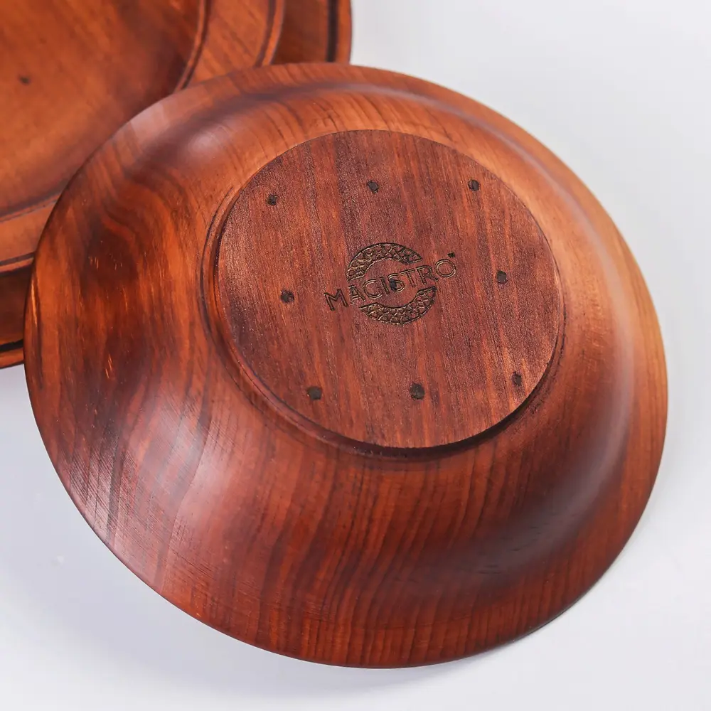 Фото 6 Набор тарелок 3 шт Magistro 5054018 27.50x7.50x30.50 см дерево цвет коричневый