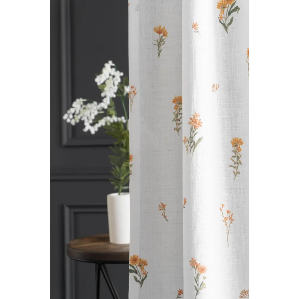 Фото 6 Комплект штор на шторной ленте Прованс 150x260 рисунок цветочный цвет белый