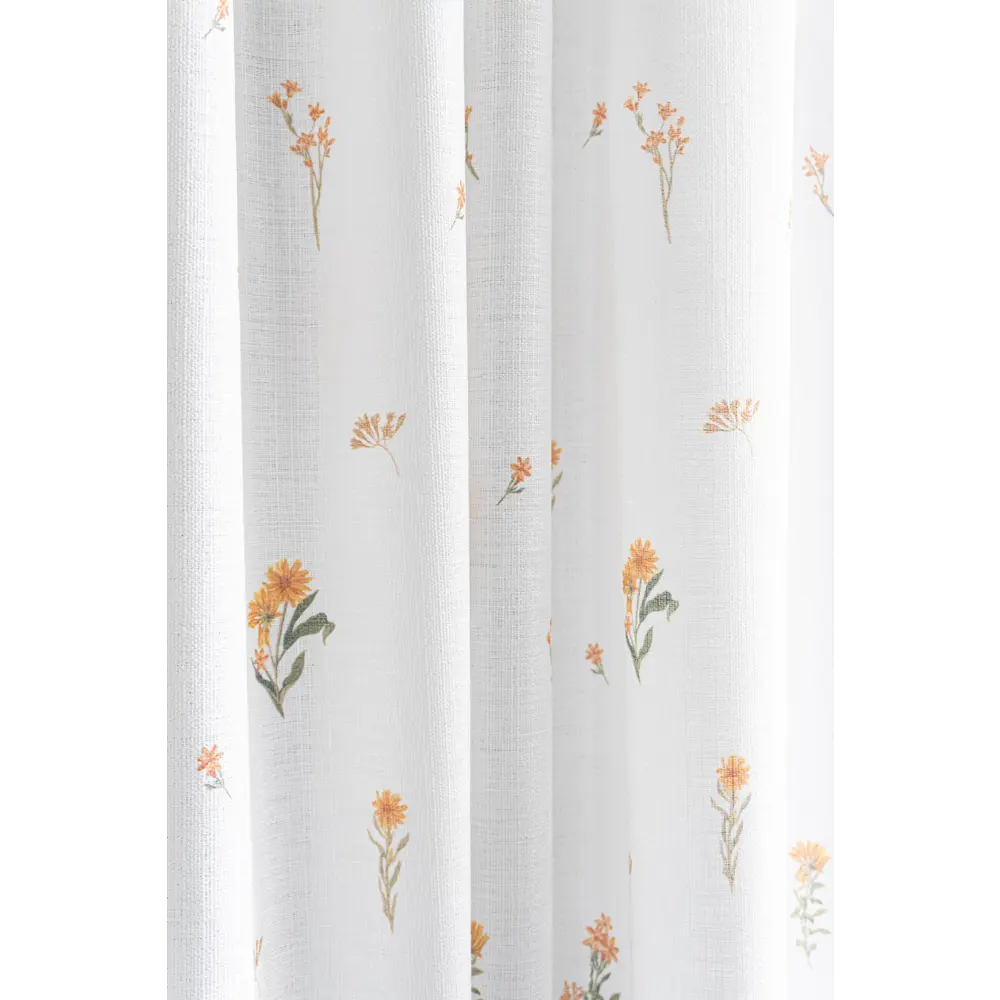 Фото 7 Комплект штор на шторной ленте Прованс 150x260 рисунок цветочный цвет белый