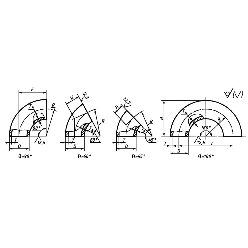 Фото 4 Отвод бесшовный общепромышленный Medexe 30° Дн 108x3.5 под приварку ГОСТ Фото 4 Отвод бесшовный общепромышленный Medexe 30° Дн 108x3.5 под приварку ГОСТ