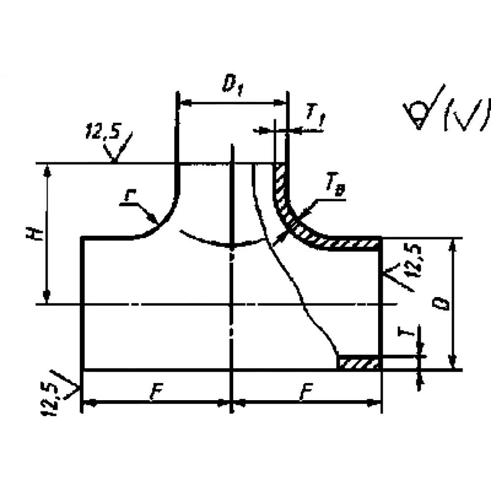 Фото 3 Тройник переходной Medexe 100x50x100 мм сталь D270-01550