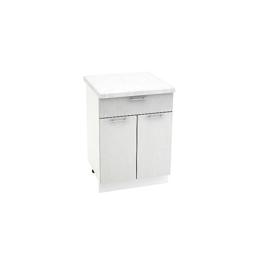 Фото Напольный шкаф Сурская мебель Валерия 60х81.6х47.8 см 1 ящик лдсп цвет белый/серый металлик Фото Напольный шкаф Сурская мебель Валерия 60х81.6х47.8 см 1 ящик лдсп цвет белый/серый металлик