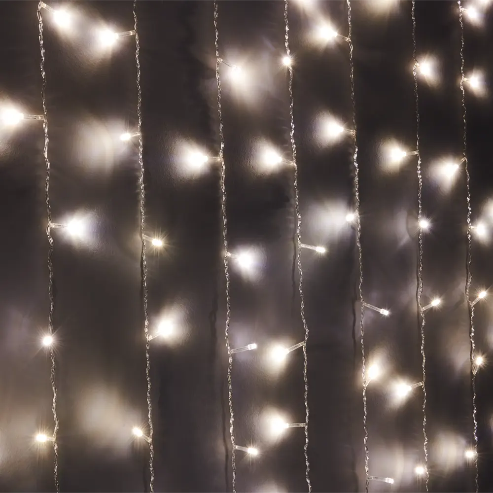 Фото 2 Электрогирлянда комнатная занавес 3х1м ламп теплый белый свет 8 режимов работы