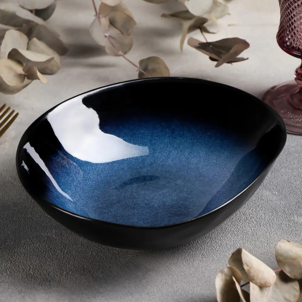 Фото Тарелка Cosy & Trendy 7183454 19.50x5.50x30.50 см керамика цвет синий