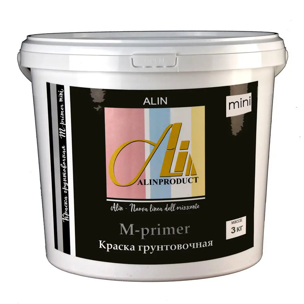 Фото 2 Краска грунтовочная Alin М-primer mini 3кг цвет белый Фото 2 Краска грунтовочная Alin М-primer mini 3кг цвет белый