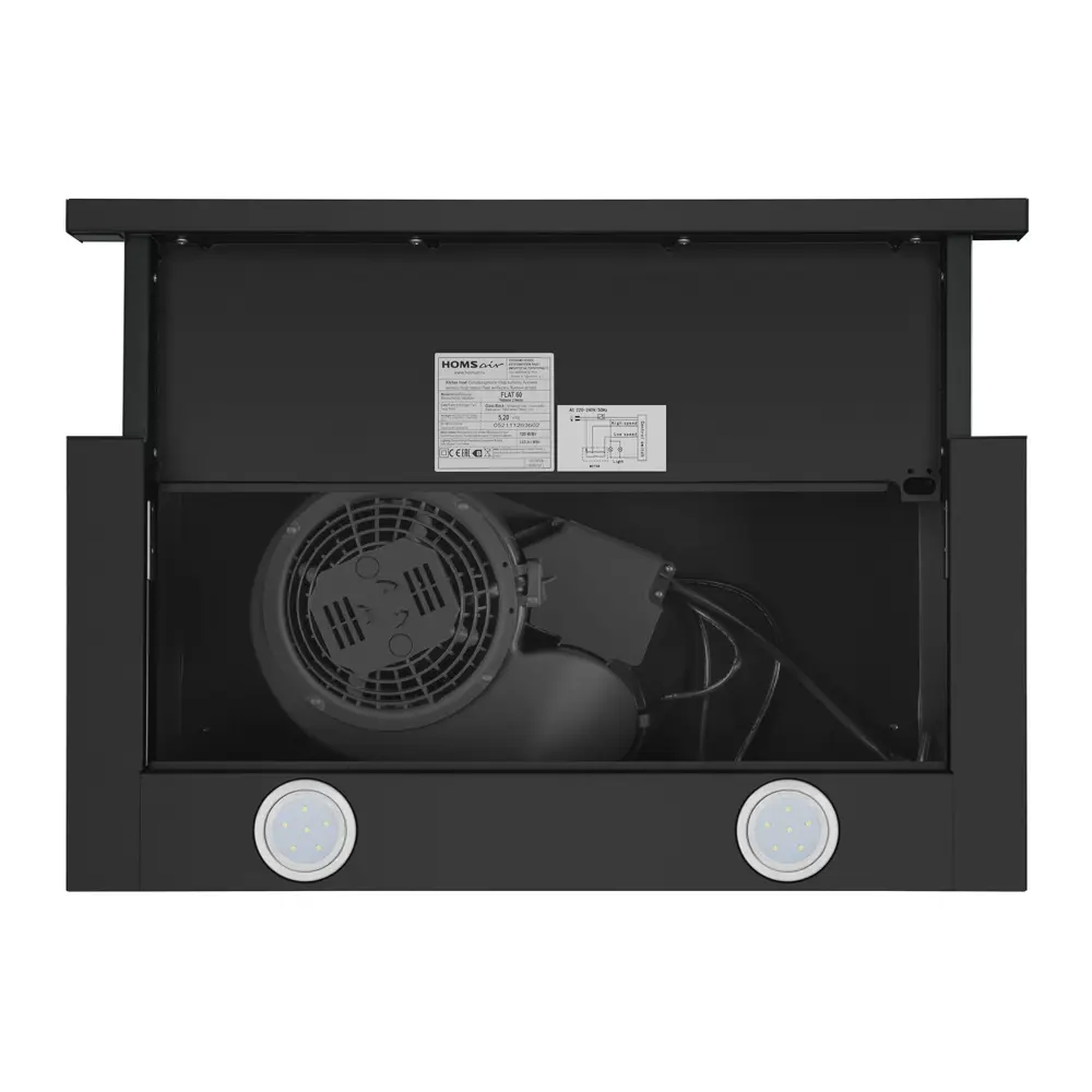 Фото 5 Встраиваемая вытяжка Homsair Flat 60 Black 60 см цвет черный Фото 5 Встраиваемая вытяжка Homsair Flat 60 Black 60 см цвет черный