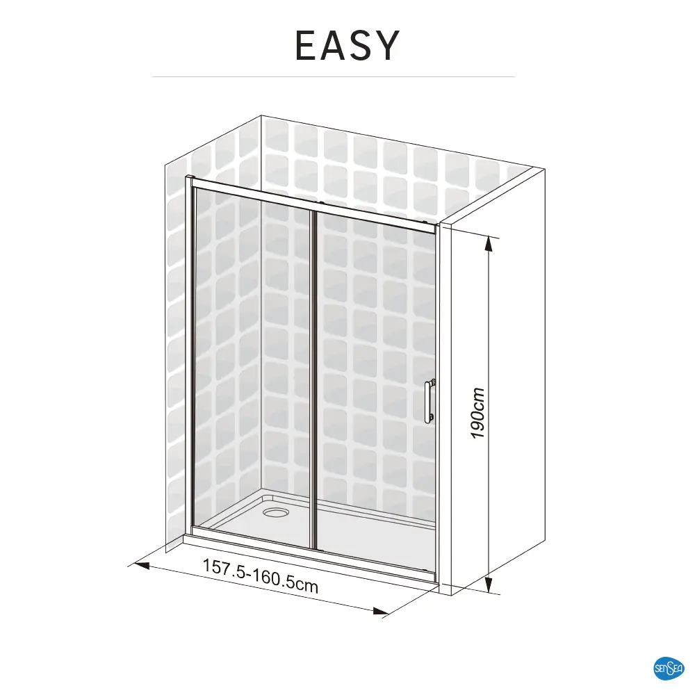 Фото 34 Комплект стекол для раздвижной душевой двери Sensea Easy 160 см прозрачное стекло цвет профиля на выбор Фото 34 Комплект стекол для раздвижной душевой двери Sensea Easy 160 см прозрачное стекло цвет профиля на выбор
