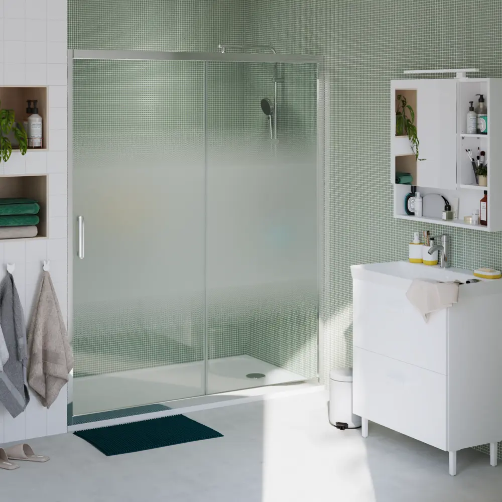 Фото 21 Комплект профилей и фурнитуры для раздвижной душевой двери Sensea Easy 150 см цвет хром Фото 21 Комплект профилей и фурнитуры для раздвижной душевой двери Sensea Easy 150 см цвет хром