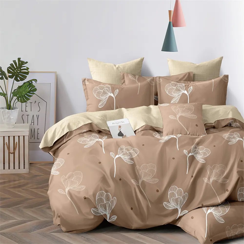 Фото Комплект постельного белья Home Mercury Ажур 24755, семейный, поплин, разноцветный