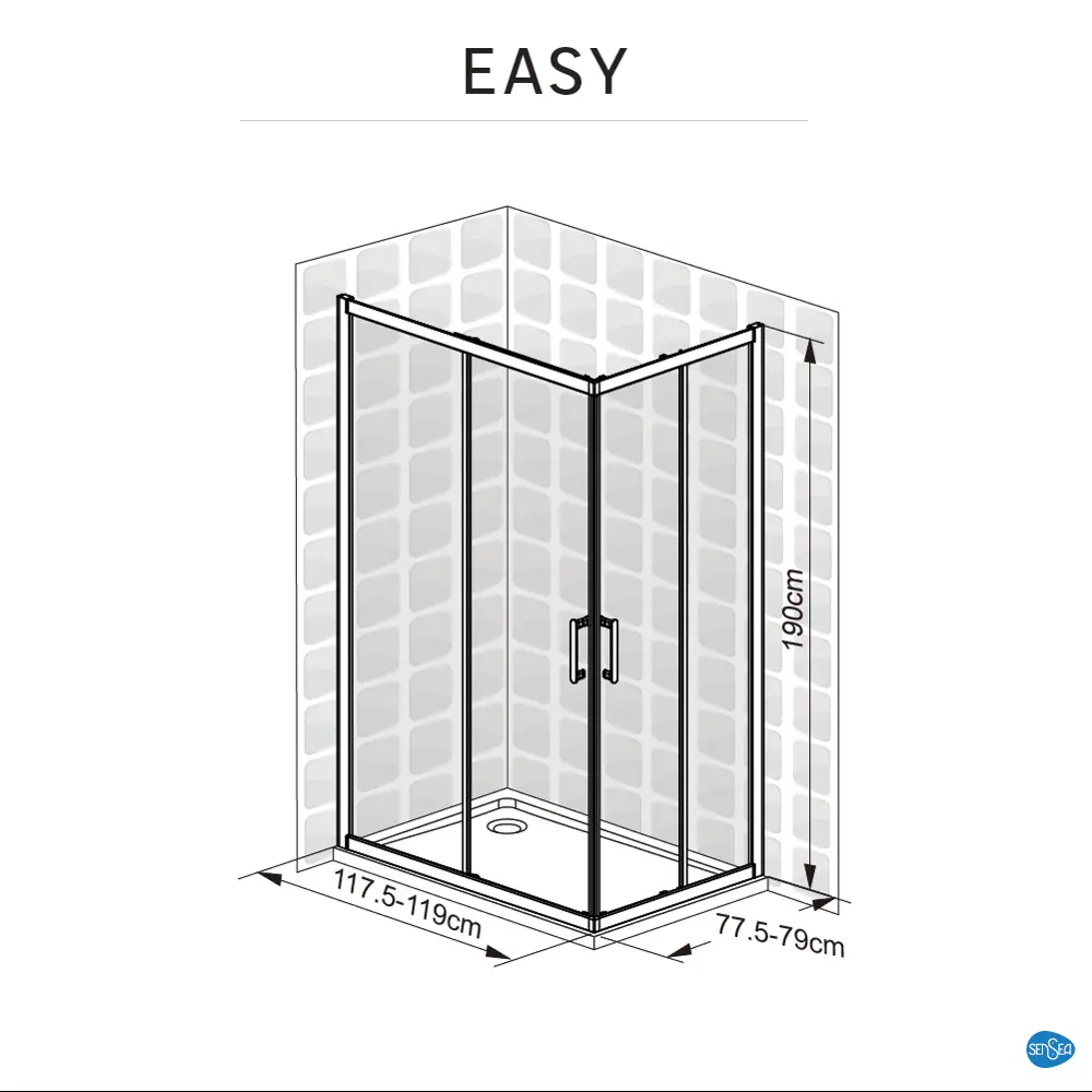 Фото 25 Комплект стекол для душевой ширмы Sensea Easy 120x80 см прозрачное стекло цвет профиля на выбор Фото 25 Комплект стекол для душевой ширмы Sensea Easy 120x80 см прозрачное стекло цвет профиля на выбор
