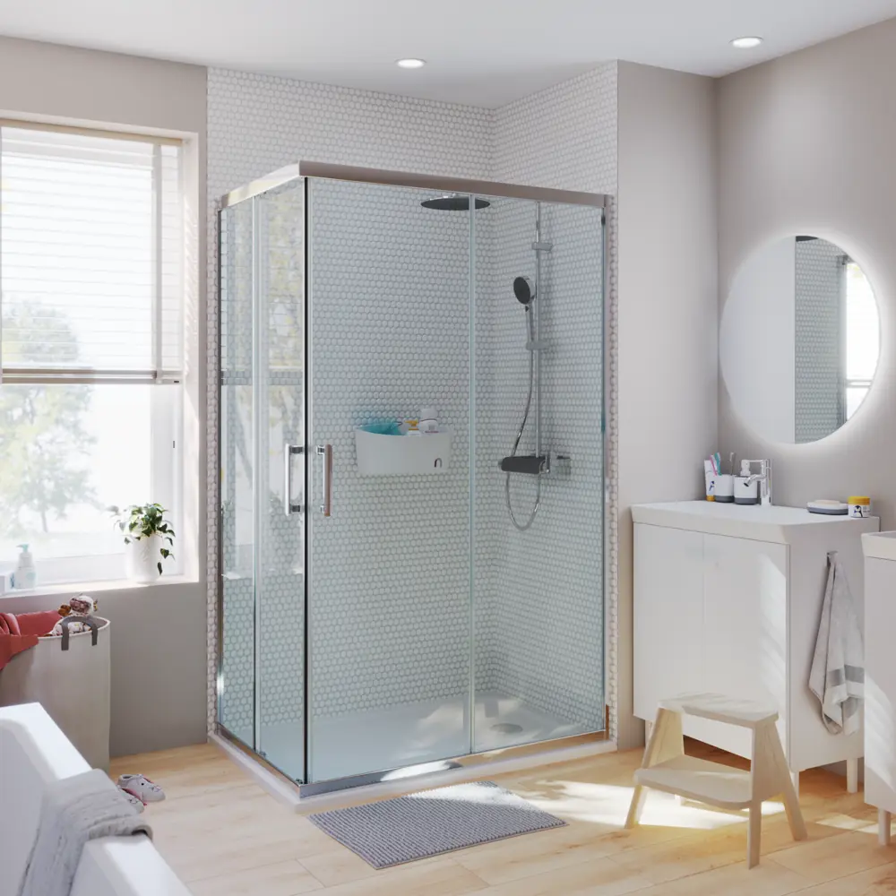 Фото 24 Комплект стекол для душевой ширмы Sensea Easy 120x80 см прозрачное стекло цвет профиля на выбор Фото 24 Комплект стекол для душевой ширмы Sensea Easy 120x80 см прозрачное стекло цвет профиля на выбор