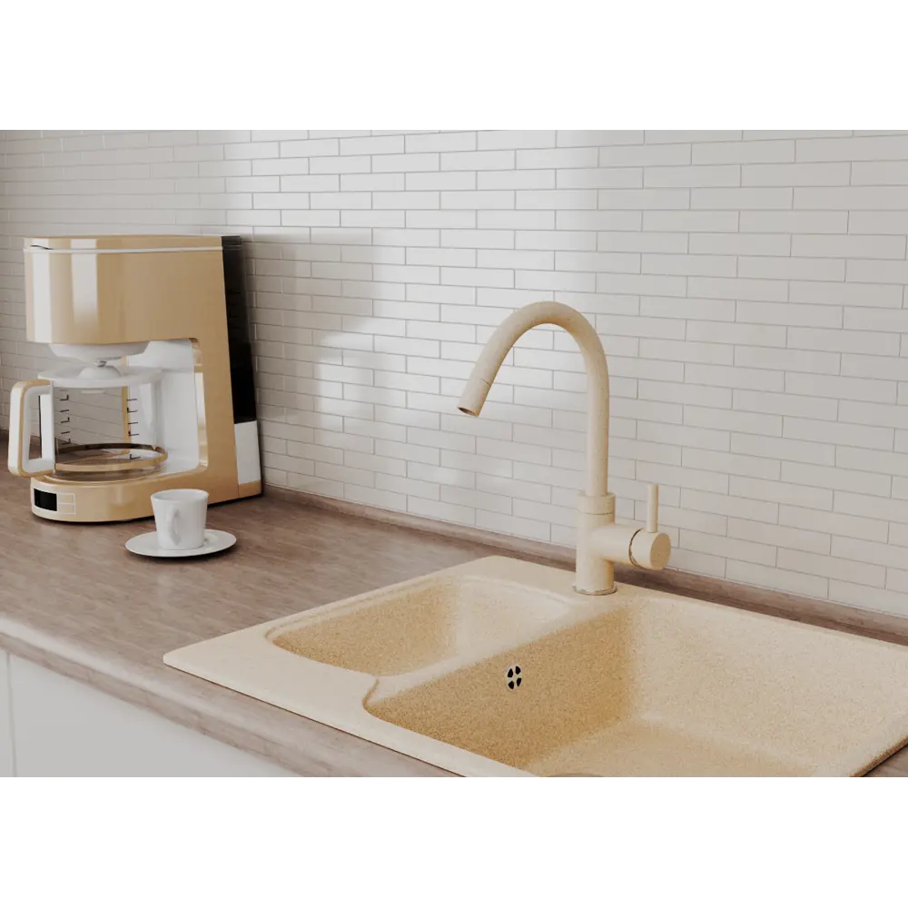 Фото 3 Однорычажный смеситель Greenstone Gs-003 излив 20.2 см цвет черный Фото 3 Однорычажный смеситель Greenstone Gs-003 излив 20.2 см цвет черный
