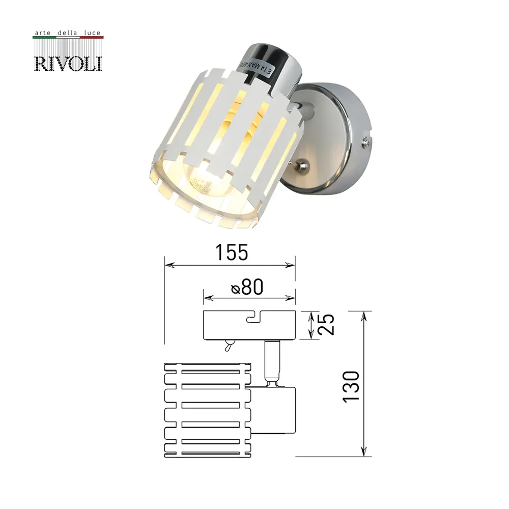 Фото 6 Спот поворотный RIVOLI B0051971 1 лампа 3 м² цвет черный Фото 6 Спот поворотный RIVOLI B0051971 1 лампа 3 м² цвет черный
