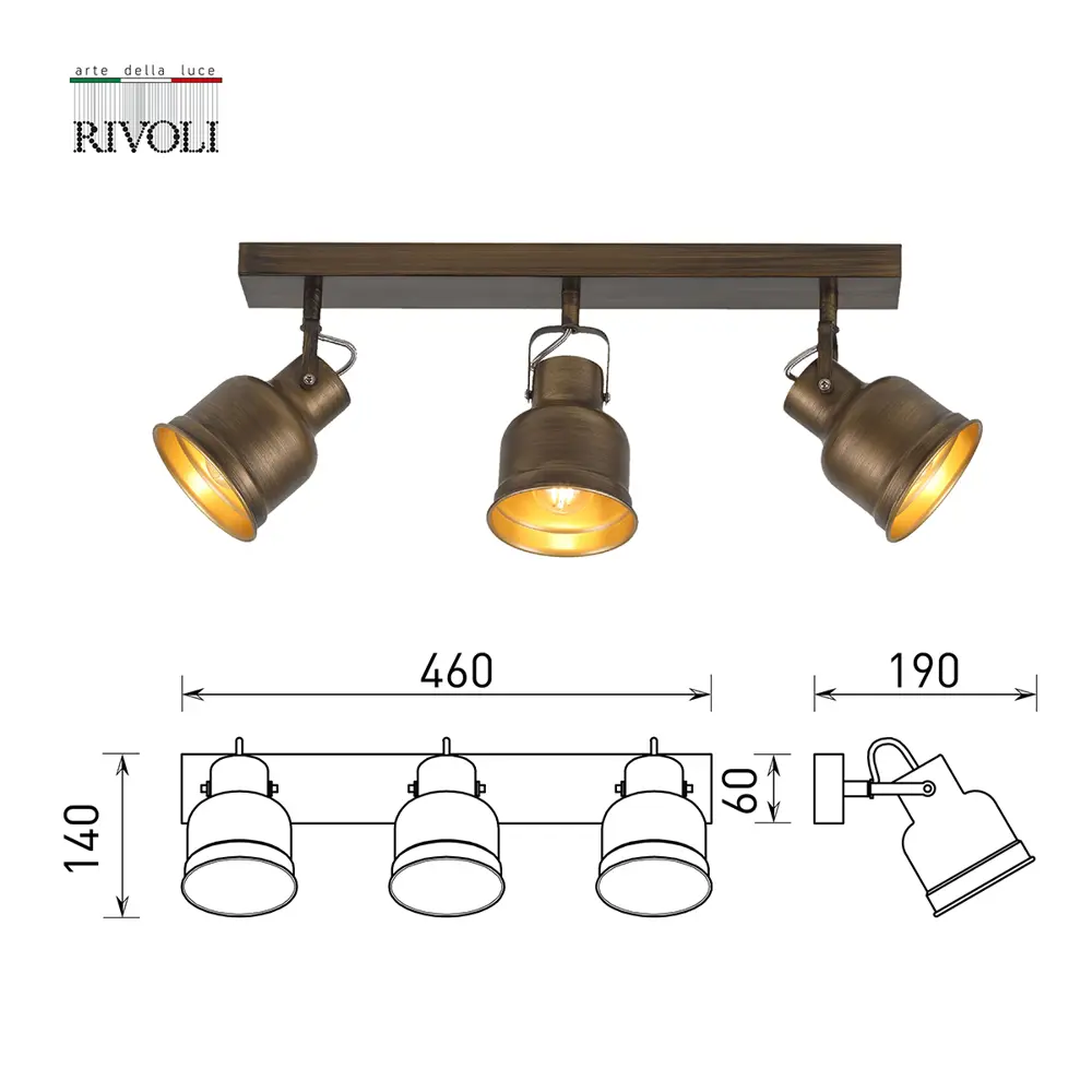 Фото 7 Спот поворотный RIVOLI B0052449 3 лампы 9 м² цвет белый Фото 7 Спот поворотный RIVOLI B0052449 3 лампы 9 м² цвет белый
