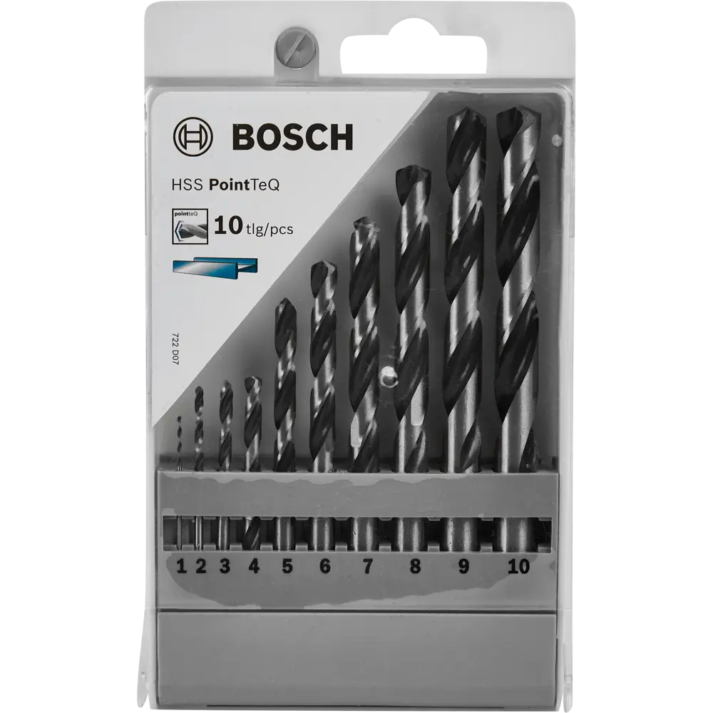 Фото 6 Набор свёрл по металлу HSS Bosch PointTeQ 2608577348, 10 шт. Фото 6 Набор свёрл по металлу HSS Bosch PointTeQ 2608577348, 10 шт.