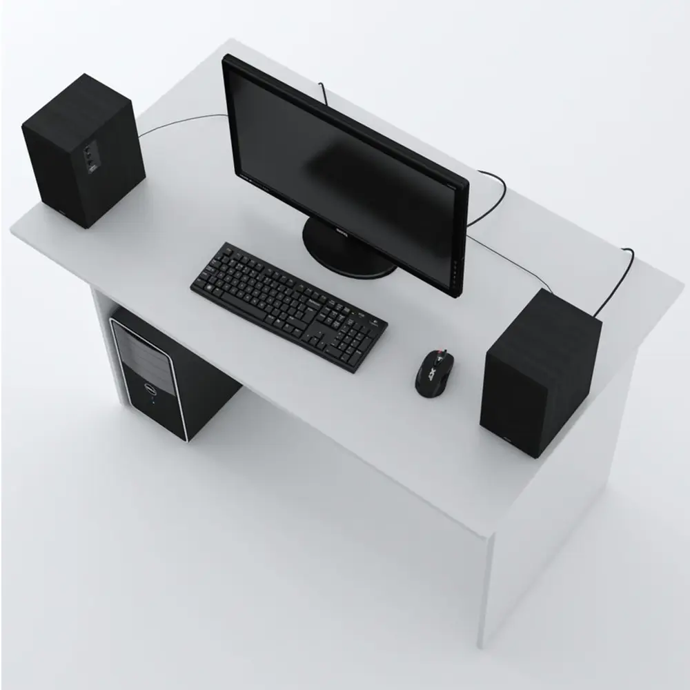 Фото 2 Стол компьютерный Дизайн фабрика Ascetic 120x73.2x74 см ЛДСП цвет белый Фото 2 Стол компьютерный Дизайн фабрика Ascetic 120x73.2x74 см ЛДСП цвет белый