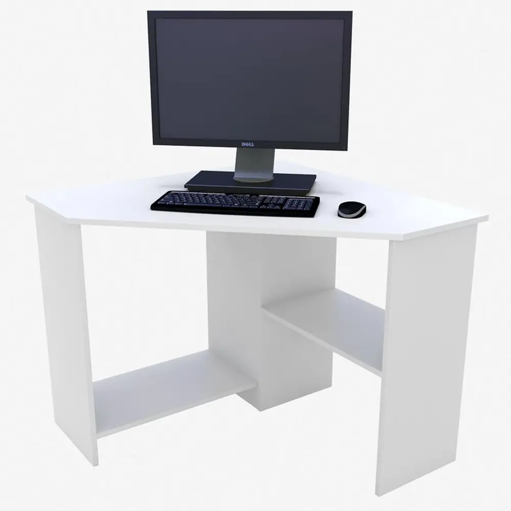 Фото Стол компьютерный угловой Дизайн фабрика Corner 900 90x73.2x60 см ЛДСП цвет белый Фото Стол компьютерный угловой Дизайн фабрика Corner 900 90x73.2x60 см ЛДСП цвет белый