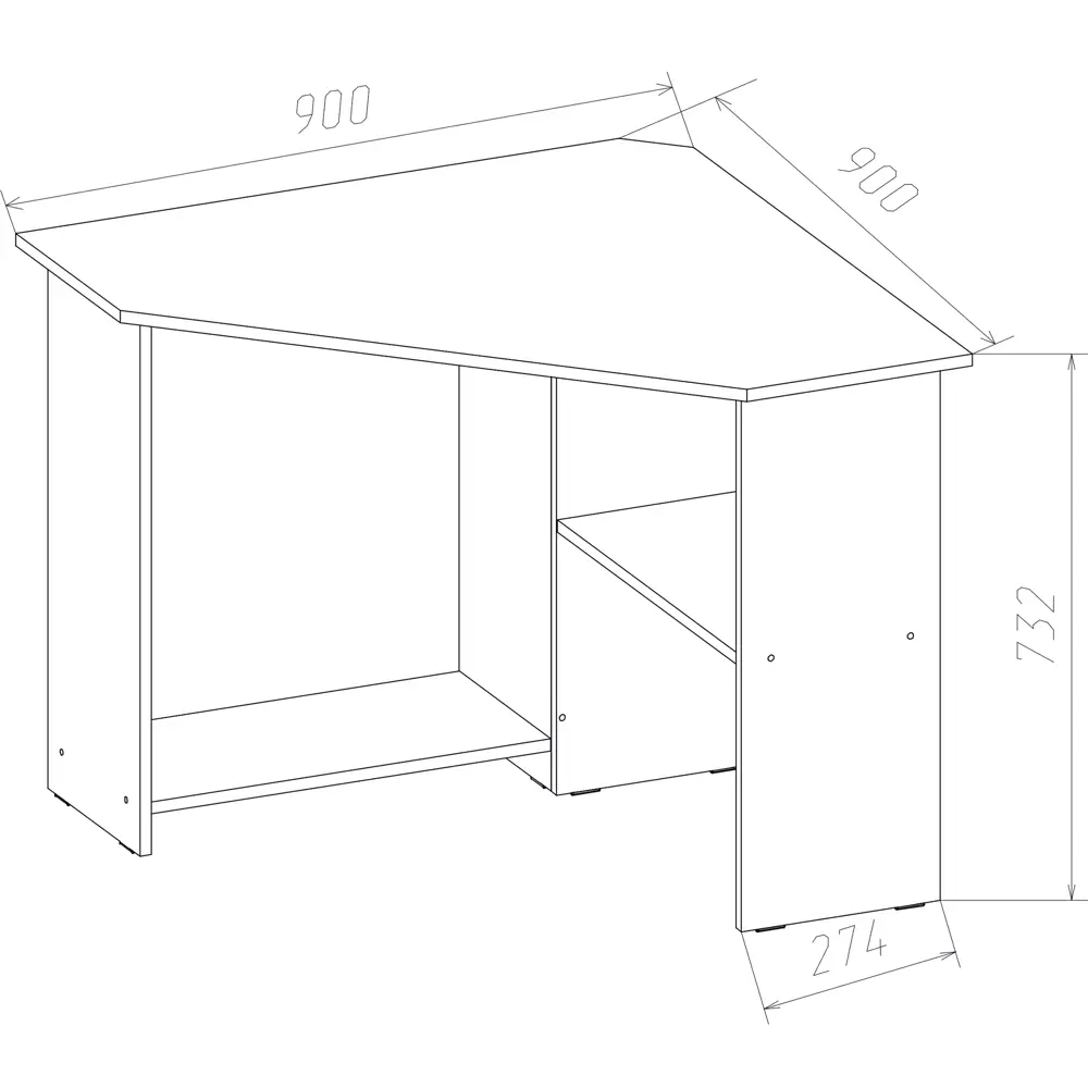 Фото 8 Стол компьютерный угловой Дизайн фабрика Corner 900 Венге 90x73.2x60 см ЛДСП цвет венге