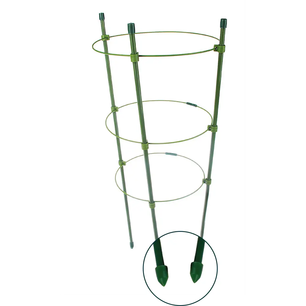 Фото 2 Опора для цветов складная сталь PE 3 ножки 0.7x90 см 3 кольца