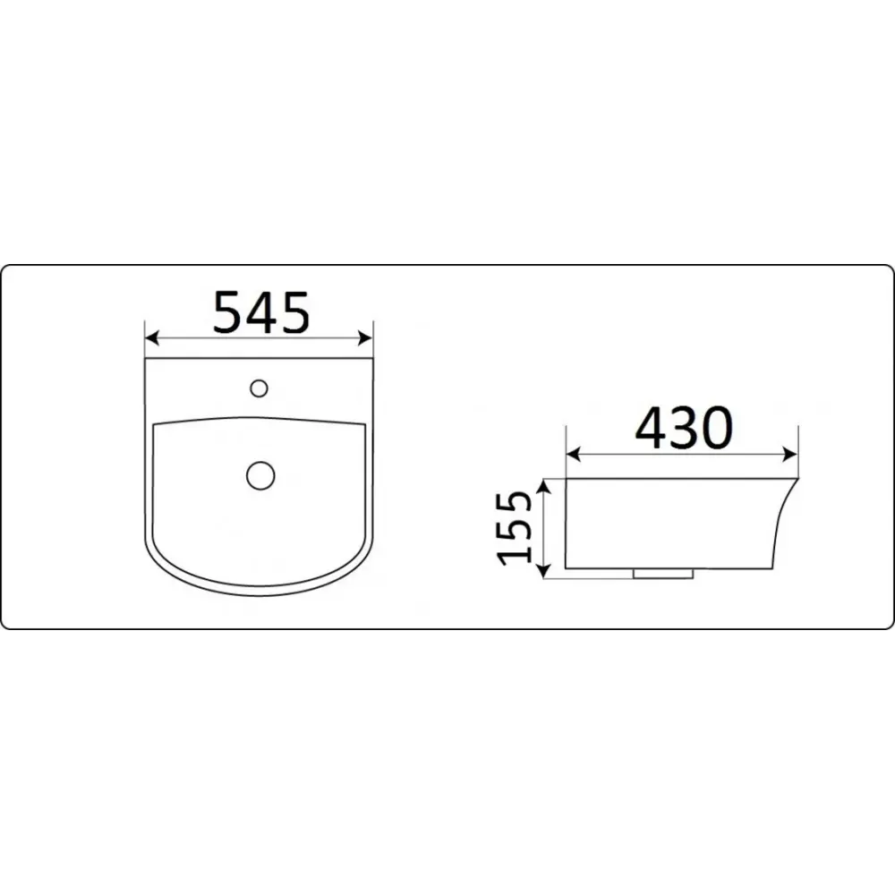 Фото 3 Раковина подвесная Ceramalux раковина 55см