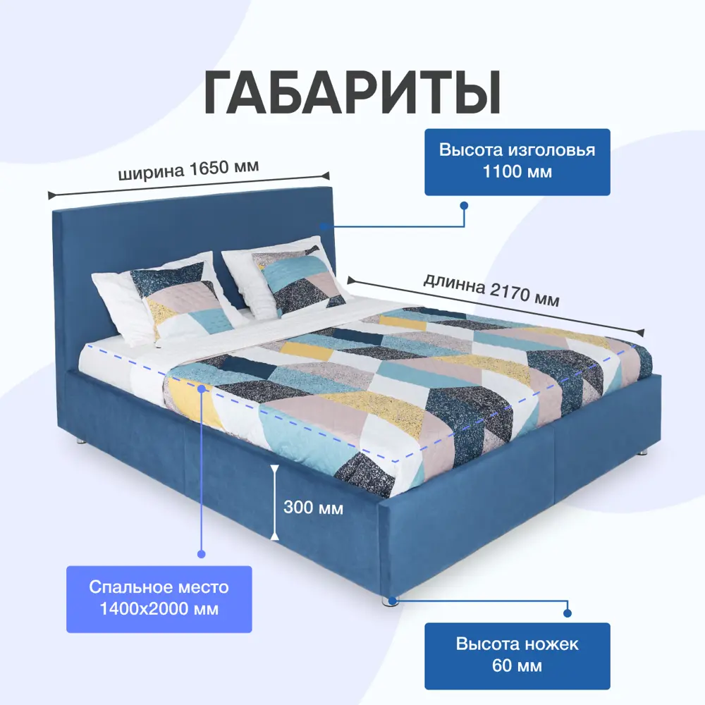 Фото 6 Кровать Mooniq Vellux 180x110x200 см цвет бирюзовый Фото 6 Кровать Mooniq Vellux 180x110x200 см цвет бирюзовый