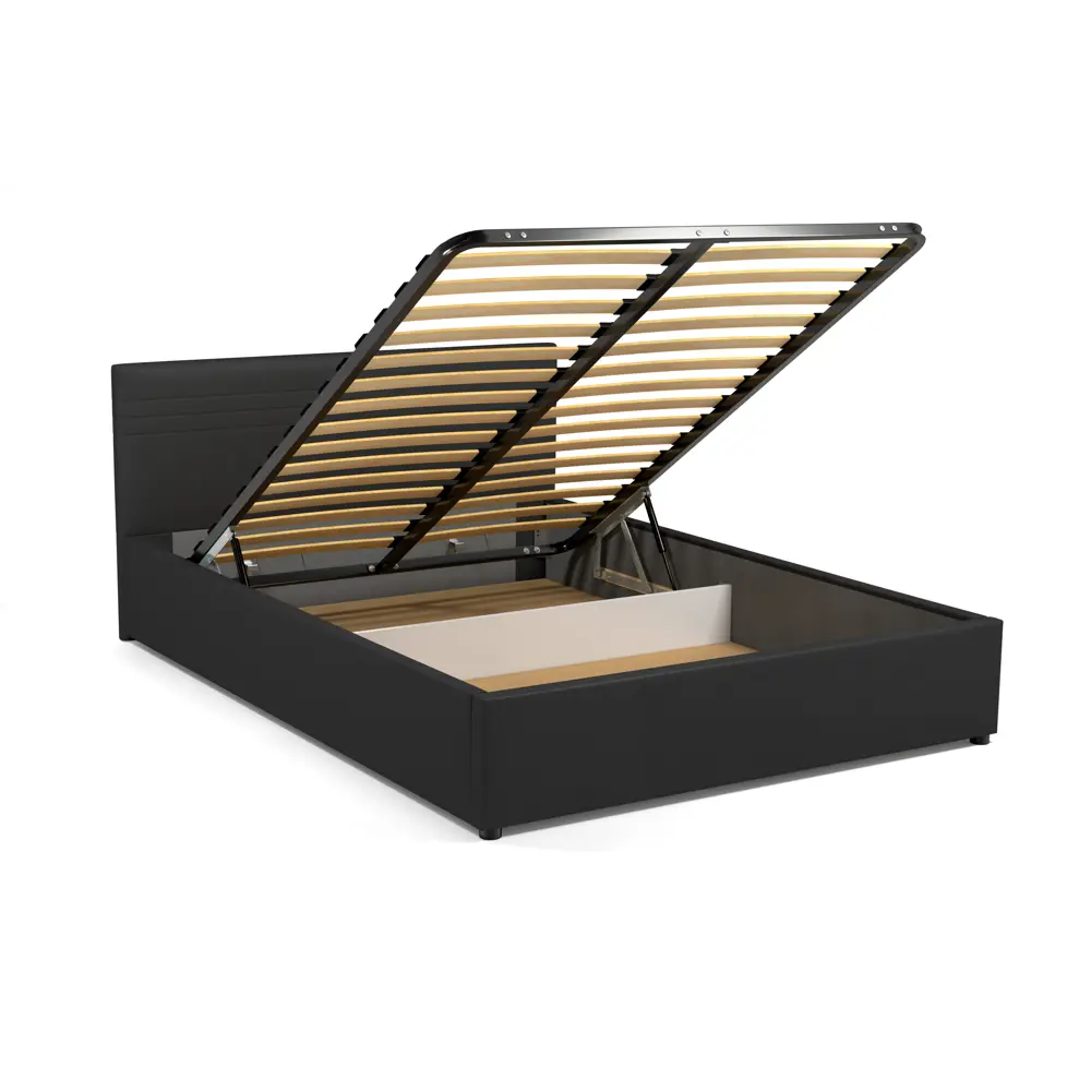 Фото 3 Кровать Смк Новия 151x82x211 см цвет черный Фото 3 Кровать Смк Новия 151x82x211 см цвет черный