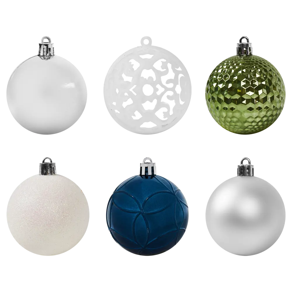 Фото Набор елочных шаров Зимняя сказка ø6 см пластик разные цвета 37 шт Фото Набор елочных шаров Зимняя сказка ø6 см пластик разные цвета 37 шт