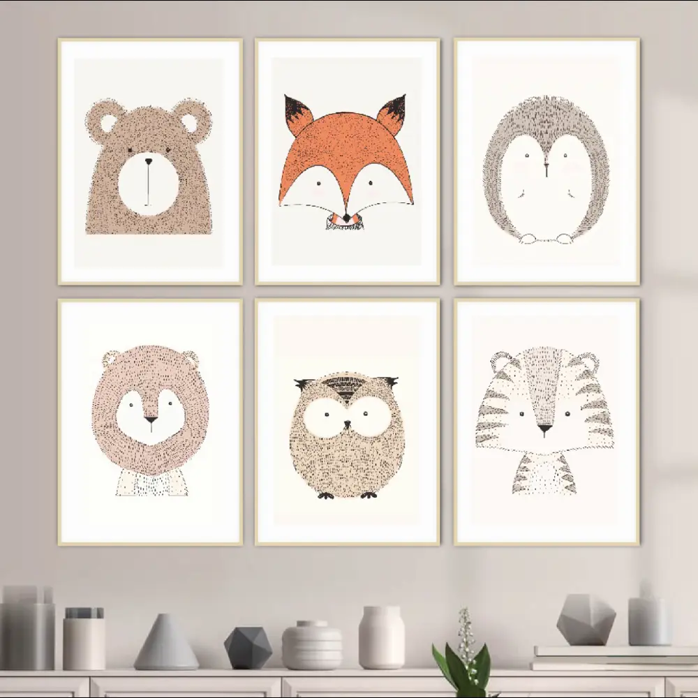 Фото Набор постеров 28 картин 407-3 Медведь, лиса, сова, ежик, тигр, лев 40x30 см без рамы Фото Набор постеров 28 картин 407-3 Медведь, лиса, сова, ежик, тигр, лев 40x30 см без рамы