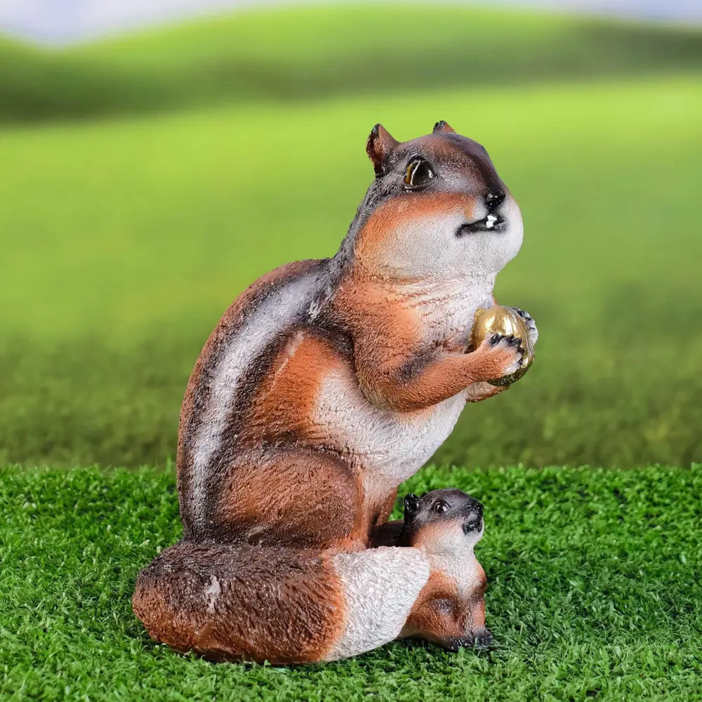 Фото Садовая фигура Хорошие сувениры Бурундук с барсучком 18x12x12 см Фото Садовая фигура Хорошие сувениры Бурундук с барсучком 18x12x12 см