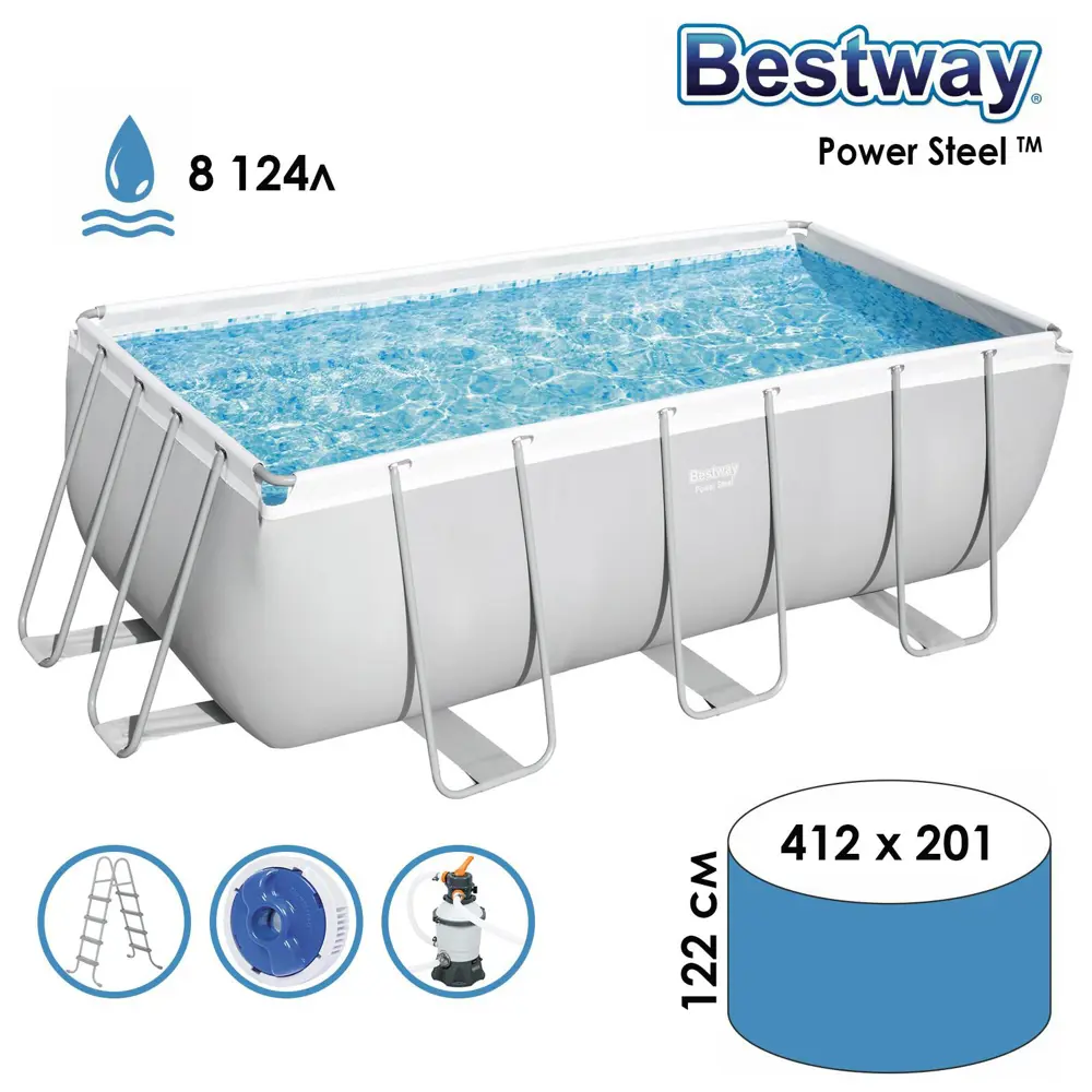 Фото Бассейн каркасный Bestway 2809250 412 x 201 x 122 см Фото Бассейн каркасный Bestway 2809250 412 x 201 x 122 см