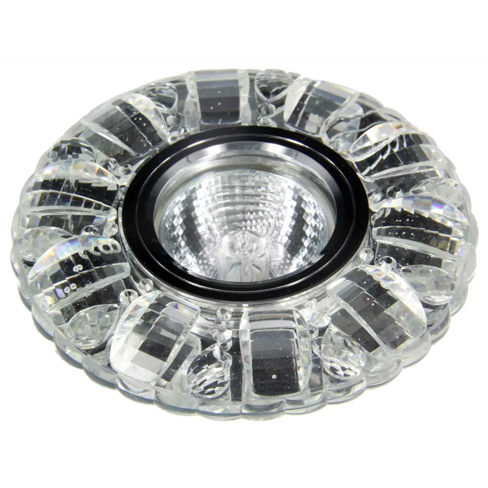 Фото Комплект точечных светильников встраиваемых De fran Фейри Сл061399 под отверстие 65 мм MR16 цвет хром, прозрачный, серебро 2 шт