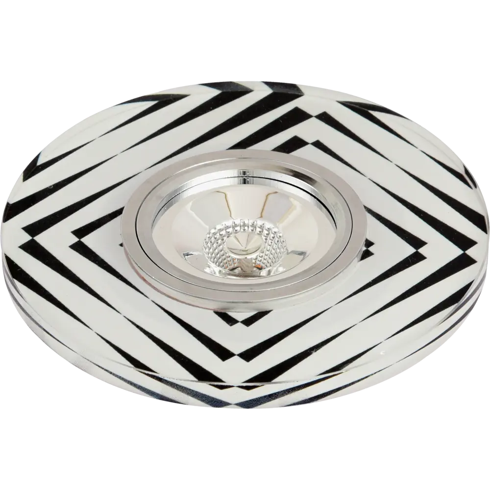 Фото Комплект точечных светильников встраиваемых De fran Дидона Сл069062 под отверстие 75 мм MR16 цвет хром, белый, черный, серебро 2 шт