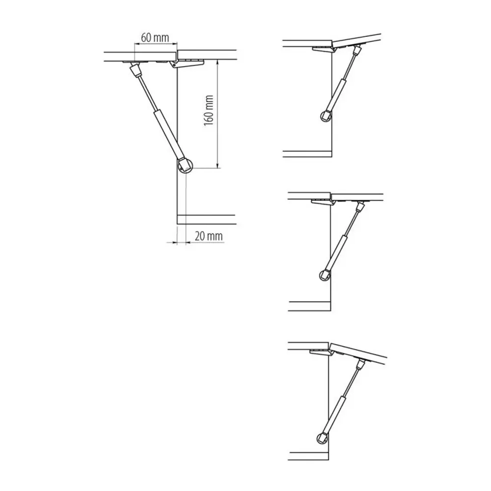 Фото 2 Газлифт GTV мебельный 6 кг. (L-160 мм) Фото 2 Газлифт GTV мебельный 6 кг. (L-160 мм)