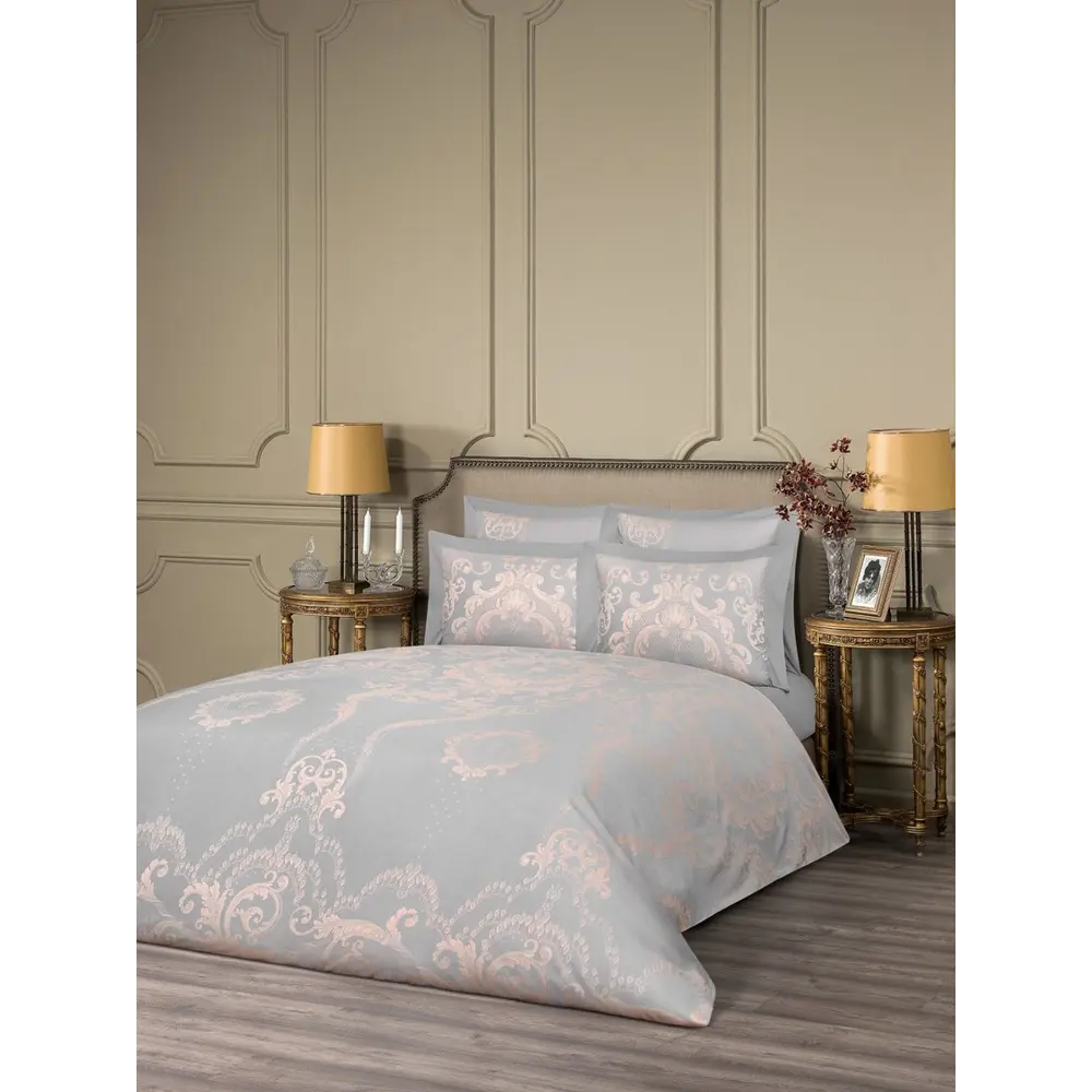 Фото 2 Комплект постельного белья Estia eta901689, семейный, сатин цвет серый/серебристый Фото 2 Комплект постельного белья Estia eta901689, семейный, сатин цвет серый/серебристый