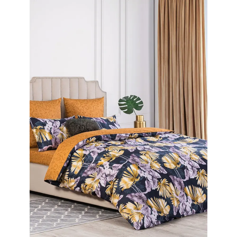 Фото 2 Комплект постельного белья Estia eta890094, евро, сатин цвет оранжевый/медный