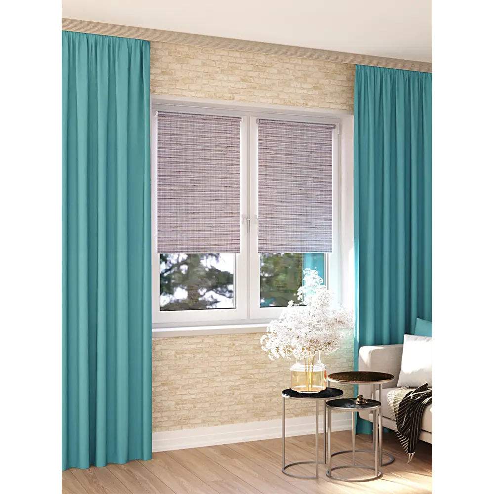 Фото Рулонная штора Domlegrand Меланж 61.5x175 см цвет синий Фото Рулонная штора Domlegrand Меланж 61.5x175 см цвет синий