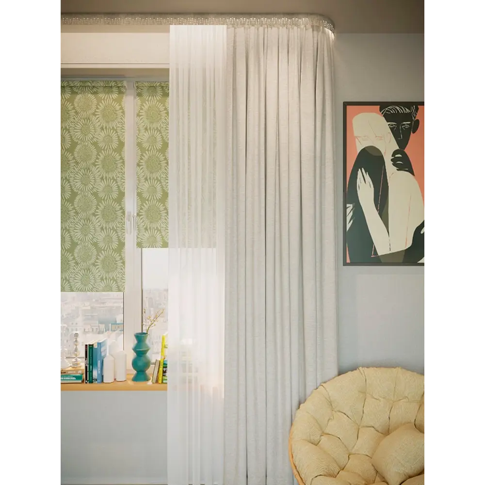 Фото Рулонная штора Domlegrand Сиеста 90x175 см цвет оливковый зеленый Фото Рулонная штора Domlegrand Сиеста 90x175 см цвет оливковый зеленый