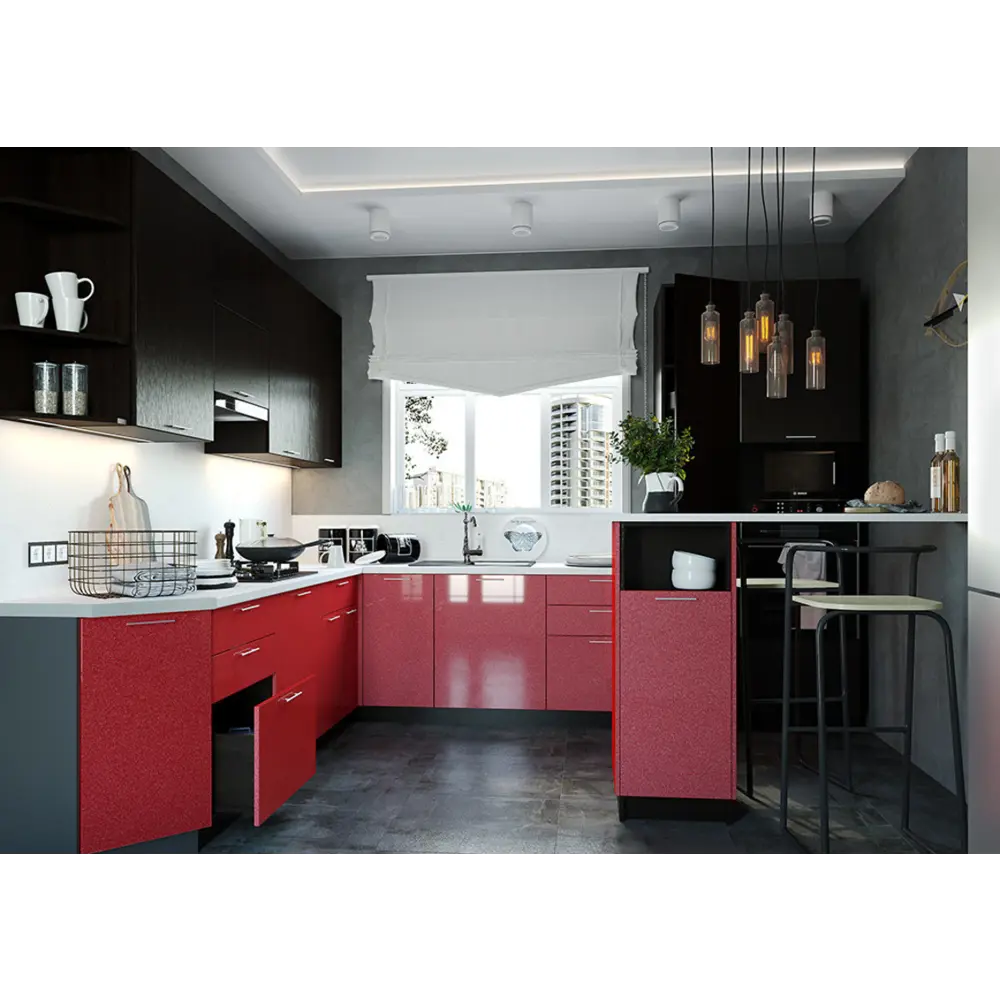 Фото 2 Навесной шкаф Сурская мебель 120x71.6x31.8 см ЛДСП цвет гранат Фото 2 Навесной шкаф Сурская мебель 120x71.6x31.8 см ЛДСП цвет гранат