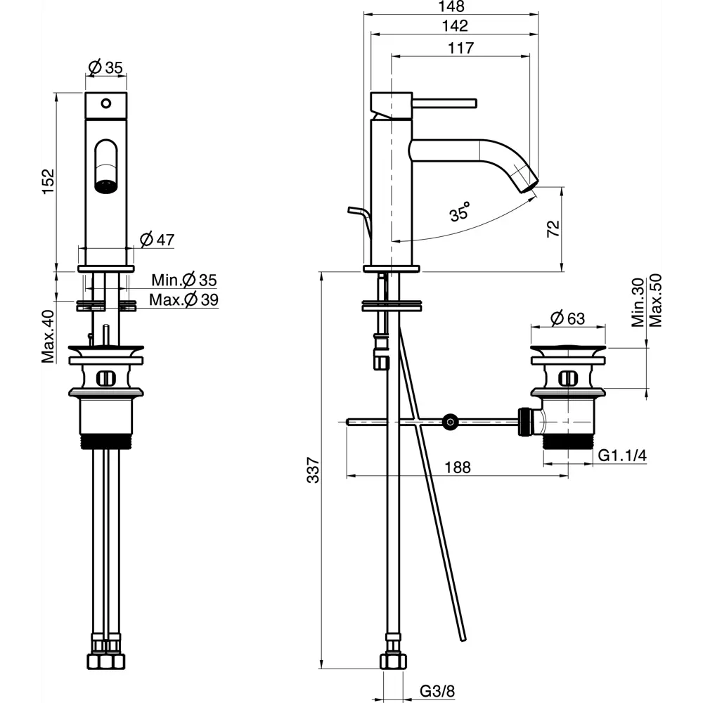 Фото 2 Смеситель для раковины Fima carlo frattini F3031XSNS однорычажный цвет черный Фото 2 Смеситель для раковины Fima carlo frattini F3031XSNS однорычажный цвет черный